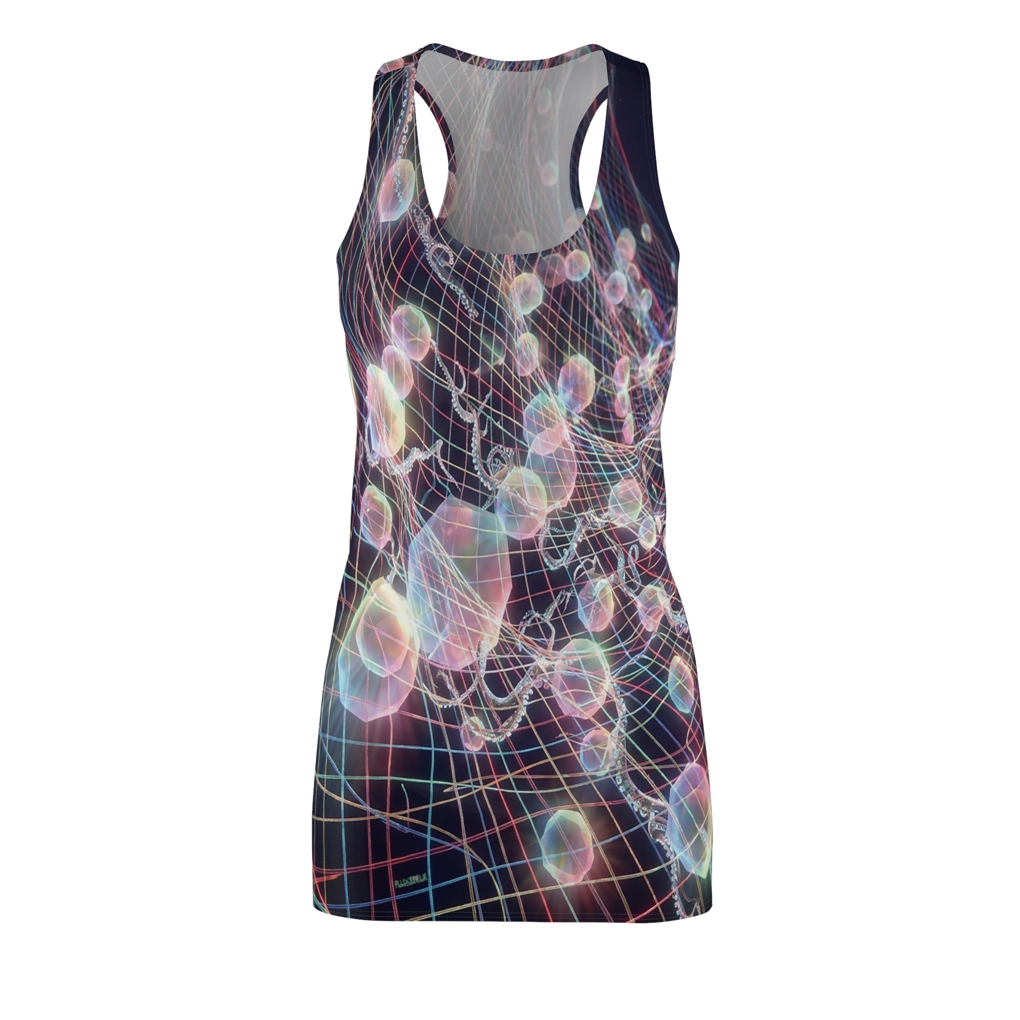 FLUXEDELIC COLLECTION - Psychedelic Bubble Grid Racerback Dress