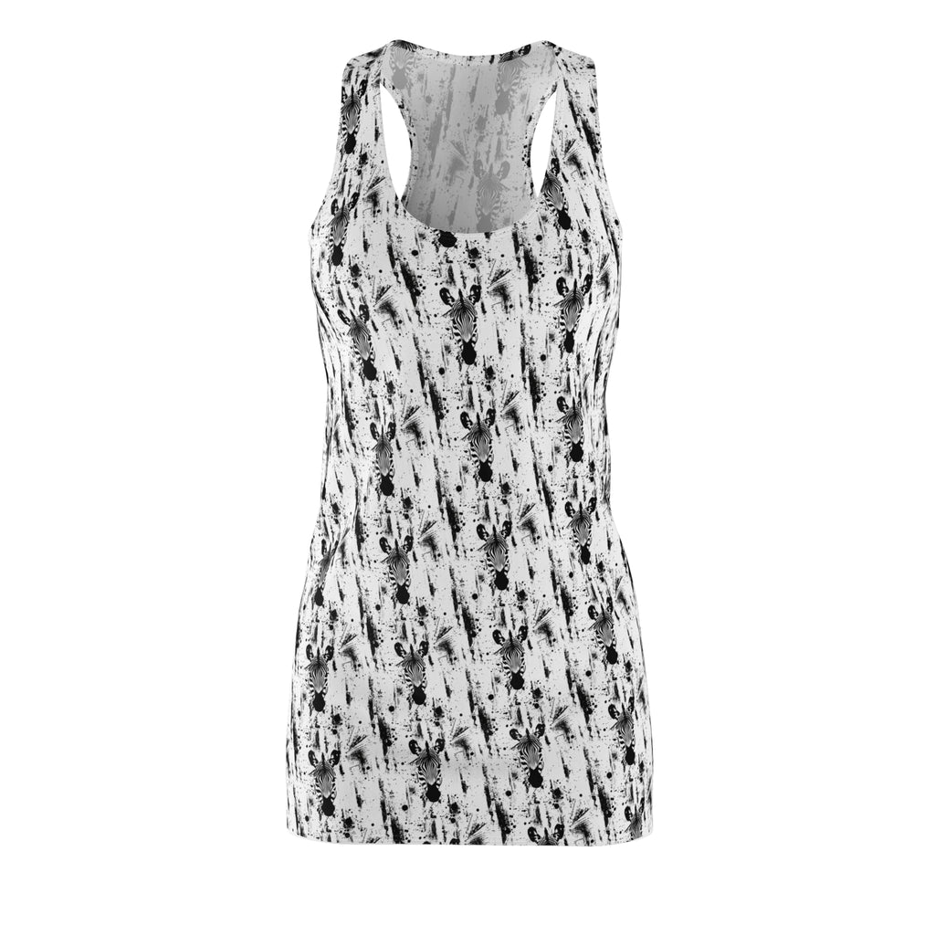 PARTY ANIMAL COLLECTION - Zebra Paint-Splash Racerback Dress