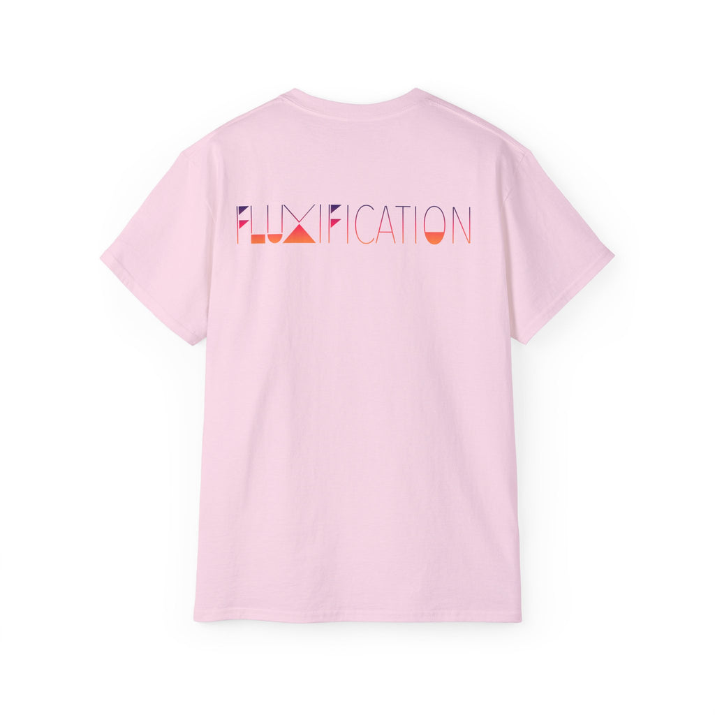 Graphic Tee — 'Fluxing Me Softly' Lip Art T-Shirt (Fluxification Back Print)