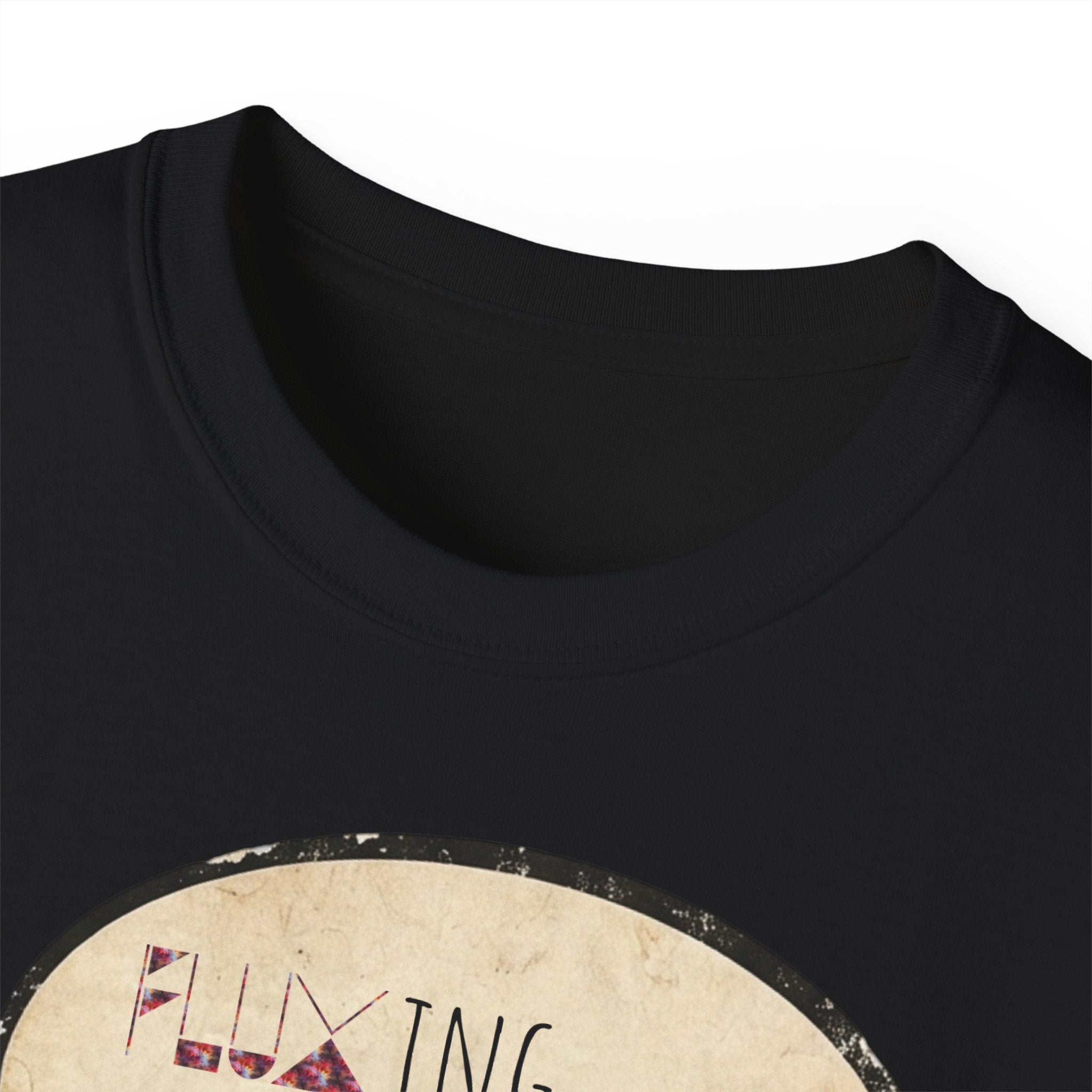 Graphic Tee — 'Fluxing Me Softly' Lip Art T-Shirt (Fluxification Back Print)