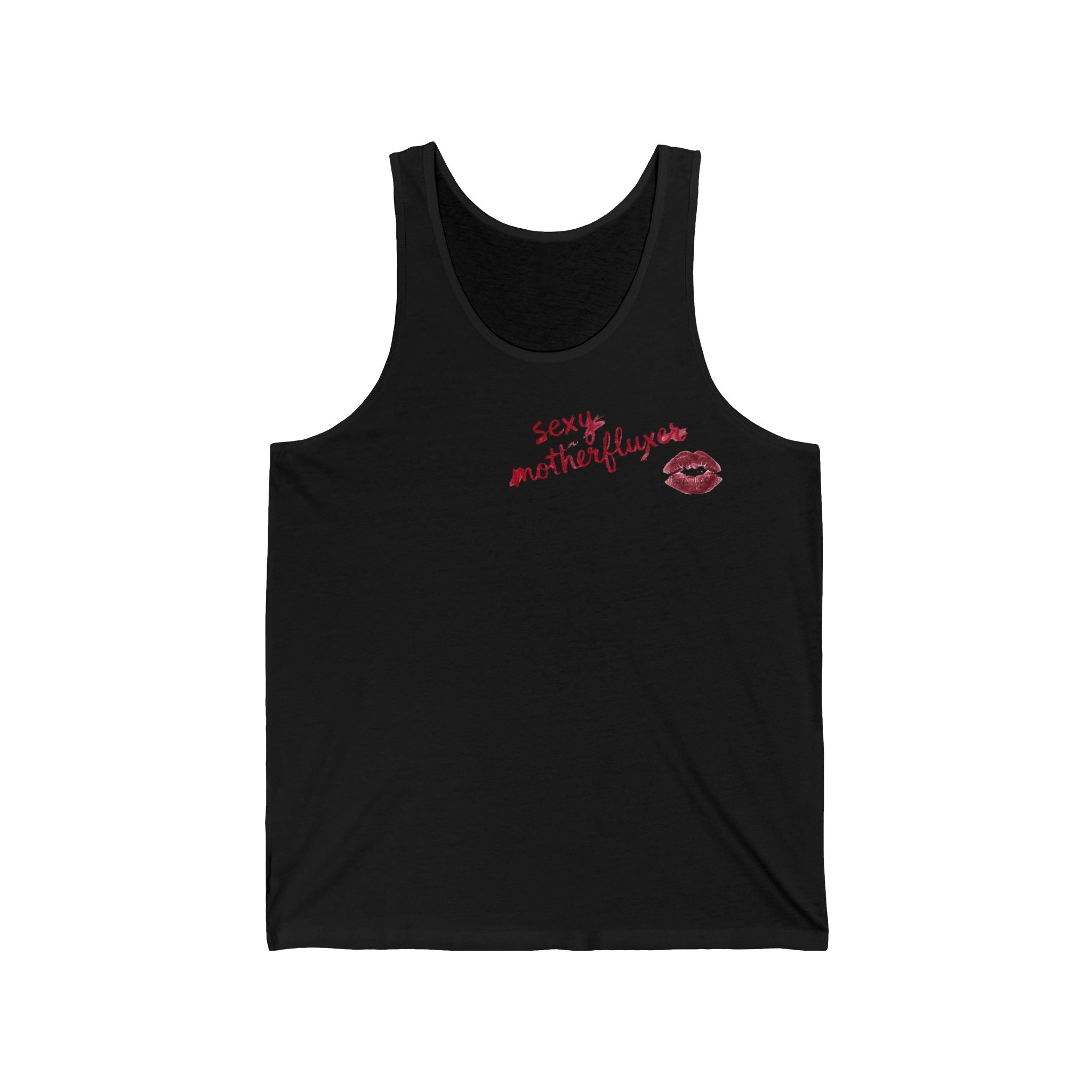Tank Top — "Sexy Motherfluxer" Kiss Graphic French Chic