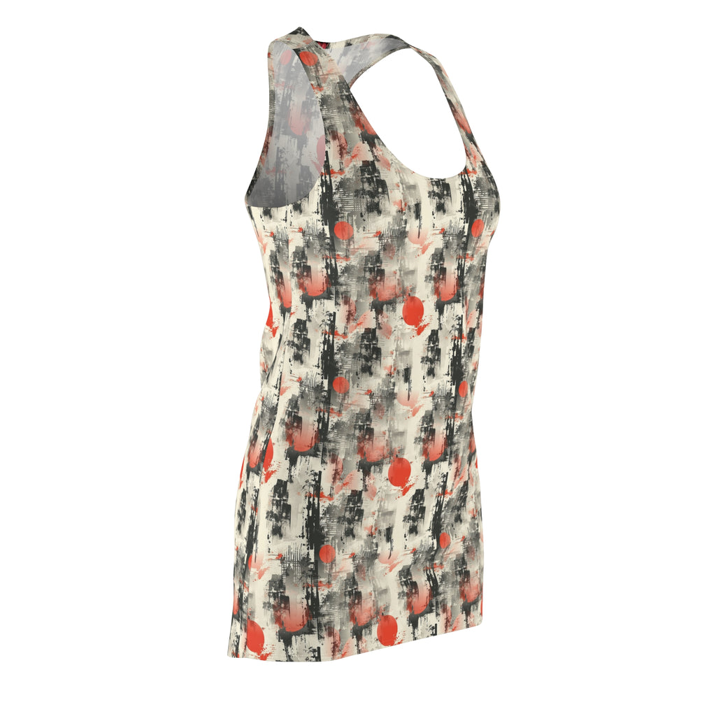 Ink City Japanese Fluxy Racerback Dress — Sumi-e All-Over Print