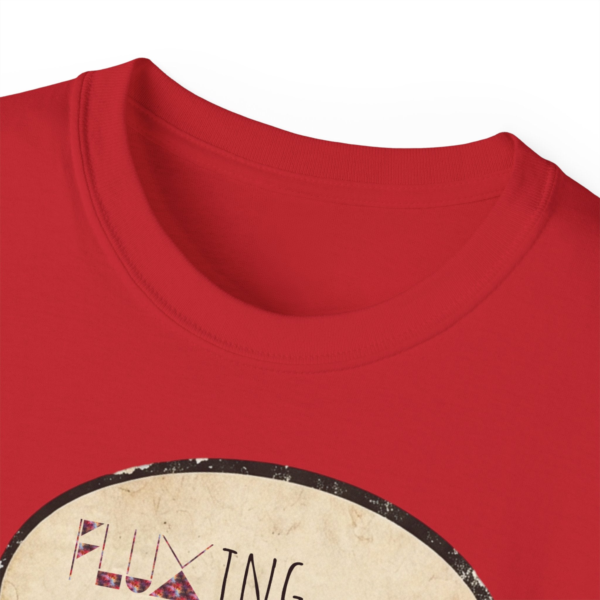 Graphic Tee — 'Fluxing Me Softly' Lip Art T-Shirt (Fluxification Back Print)