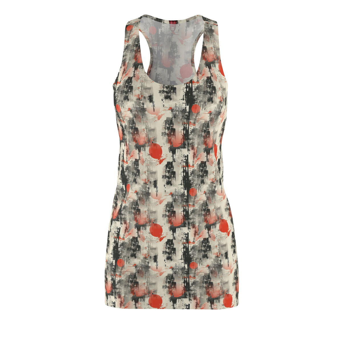 Ink City Japanese Fluxy Racerback Dress — Sumi-e All-Over Print