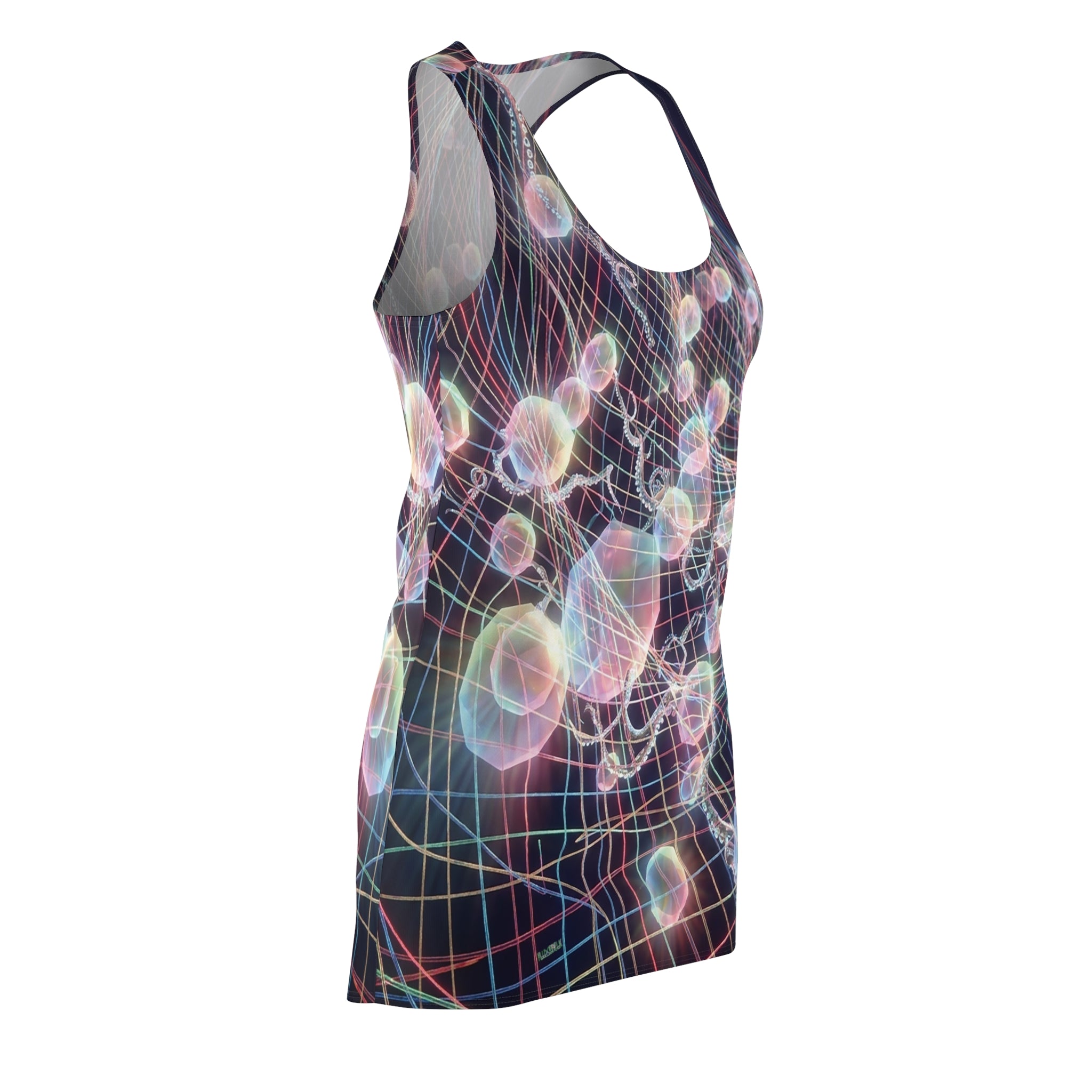 FLUXEDELIC COLLECTION - Psychedelic Bubble Grid Racerback Dress