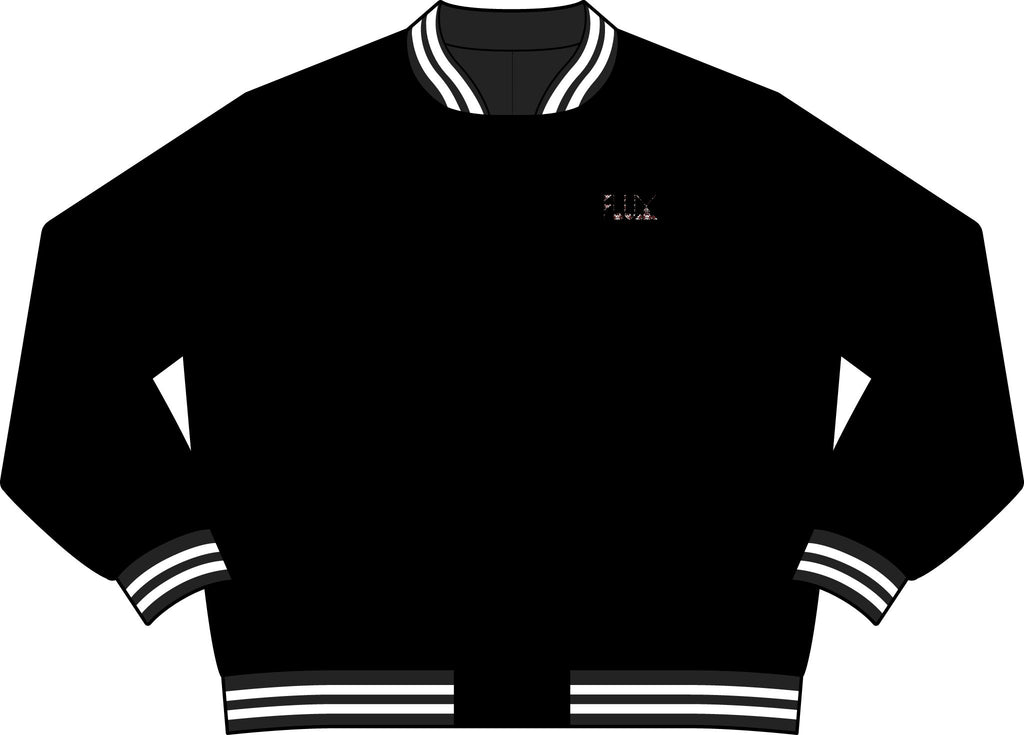 Varsity Bomber Jacket — "Noch lange nicht ausgetrunken" Retro Crest