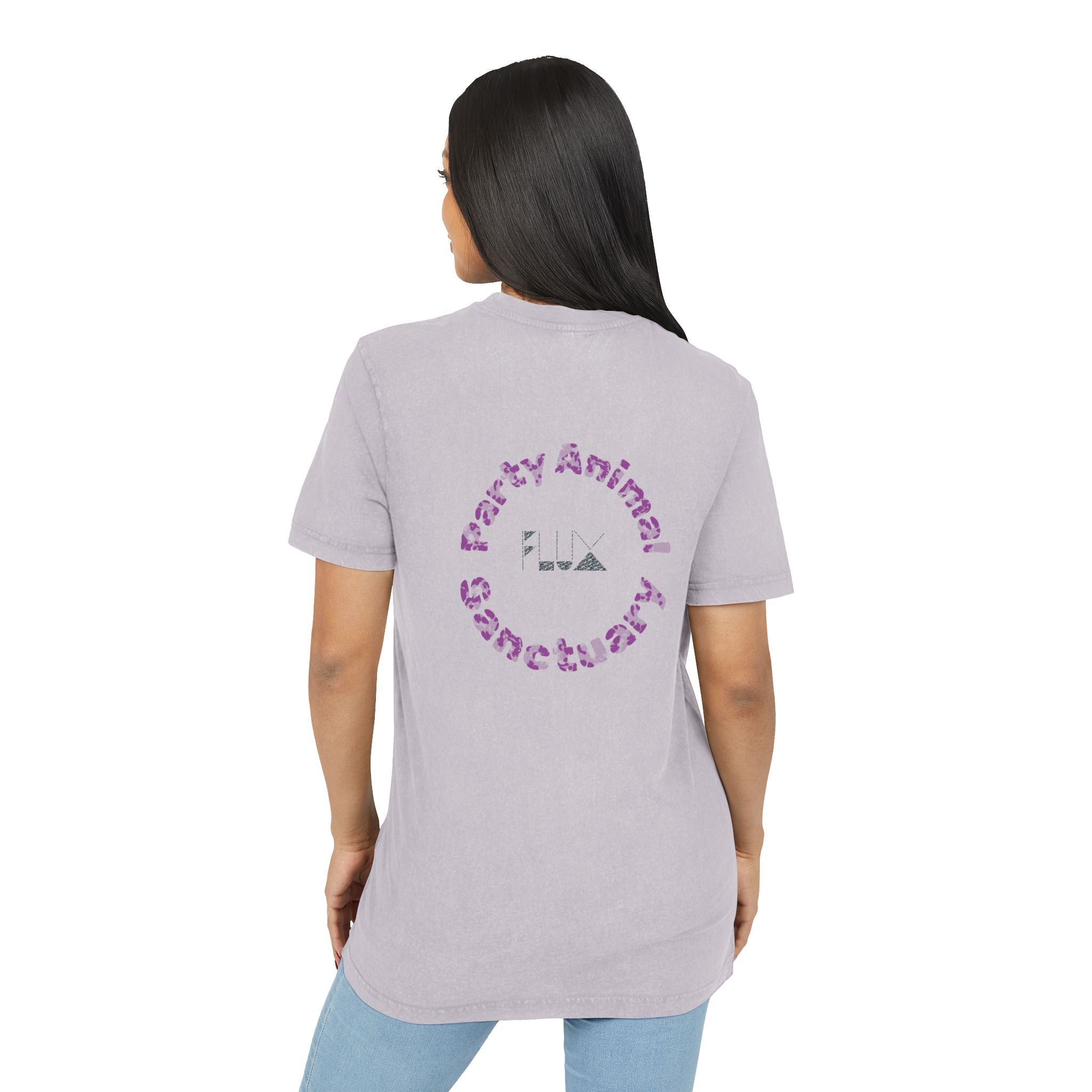 Acid-Wash Star Tee: Whale — 'Party Animal Sanctuary' Graphic Crewneck