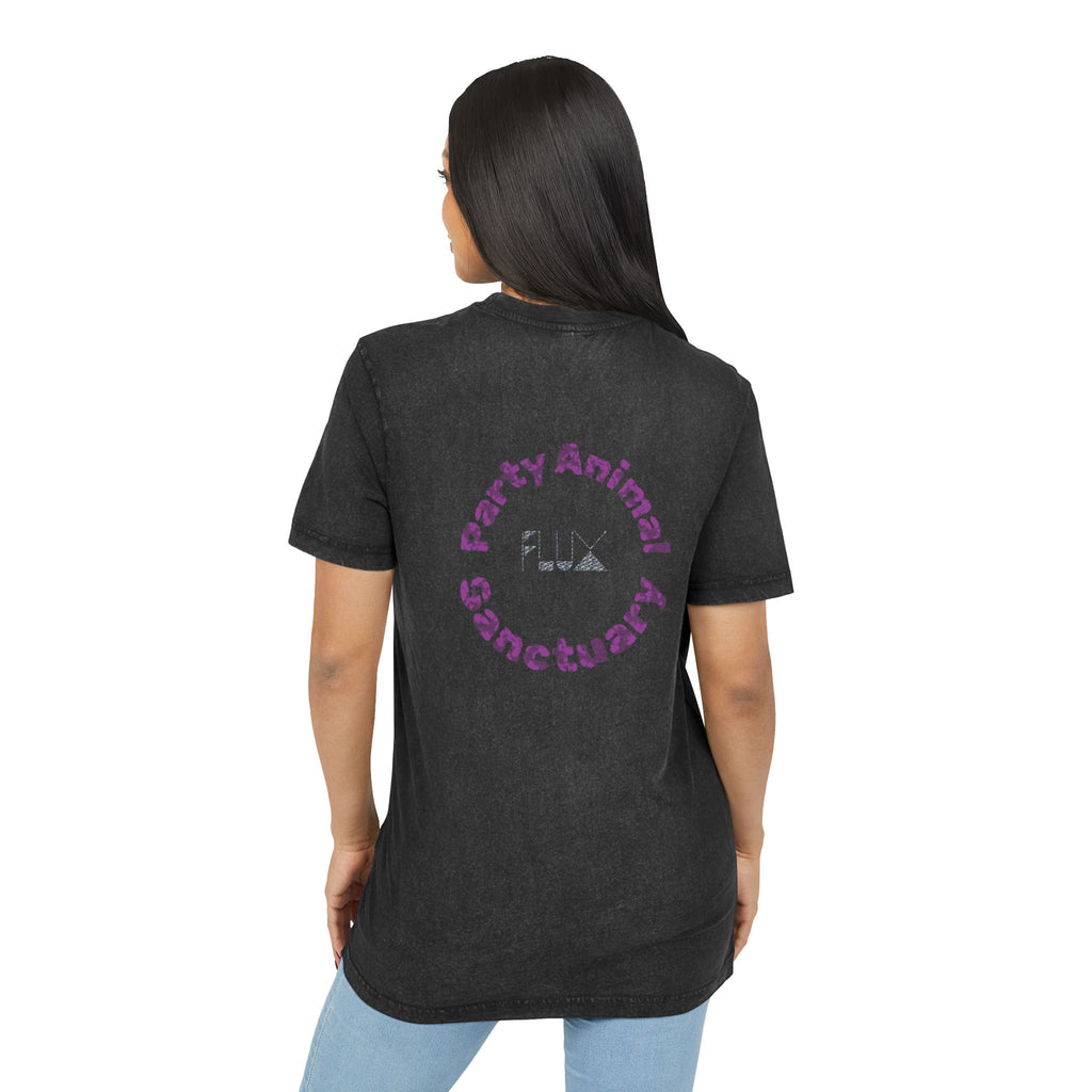 Acid-Wash Star Tee: Whale — 'Party Animal Sanctuary' Graphic Crewneck
