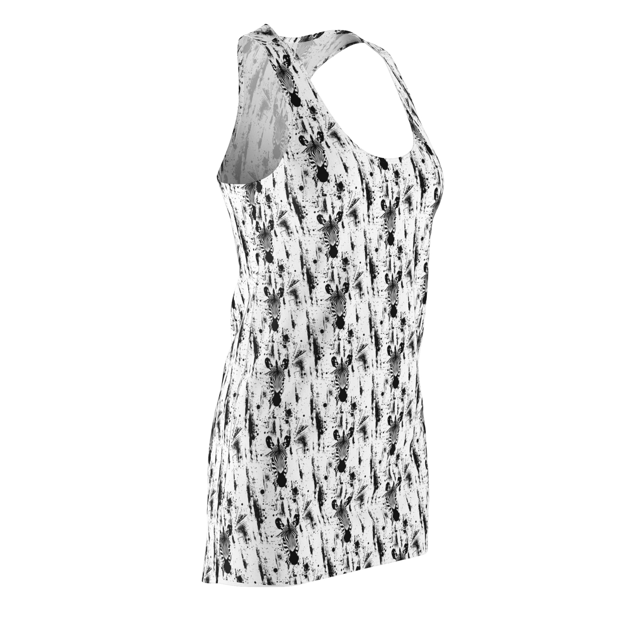 PARTY ANIMAL COLLECTION - Zebra Paint-Splash Racerback Dress