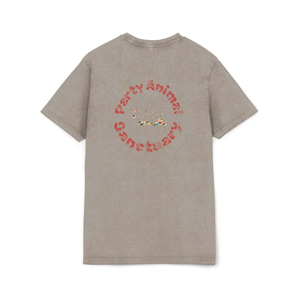 Acid Wash Star Tee : elephant— Vintage Black Graphic T‑Shirt (Party Animal Sanctuary Back Print)