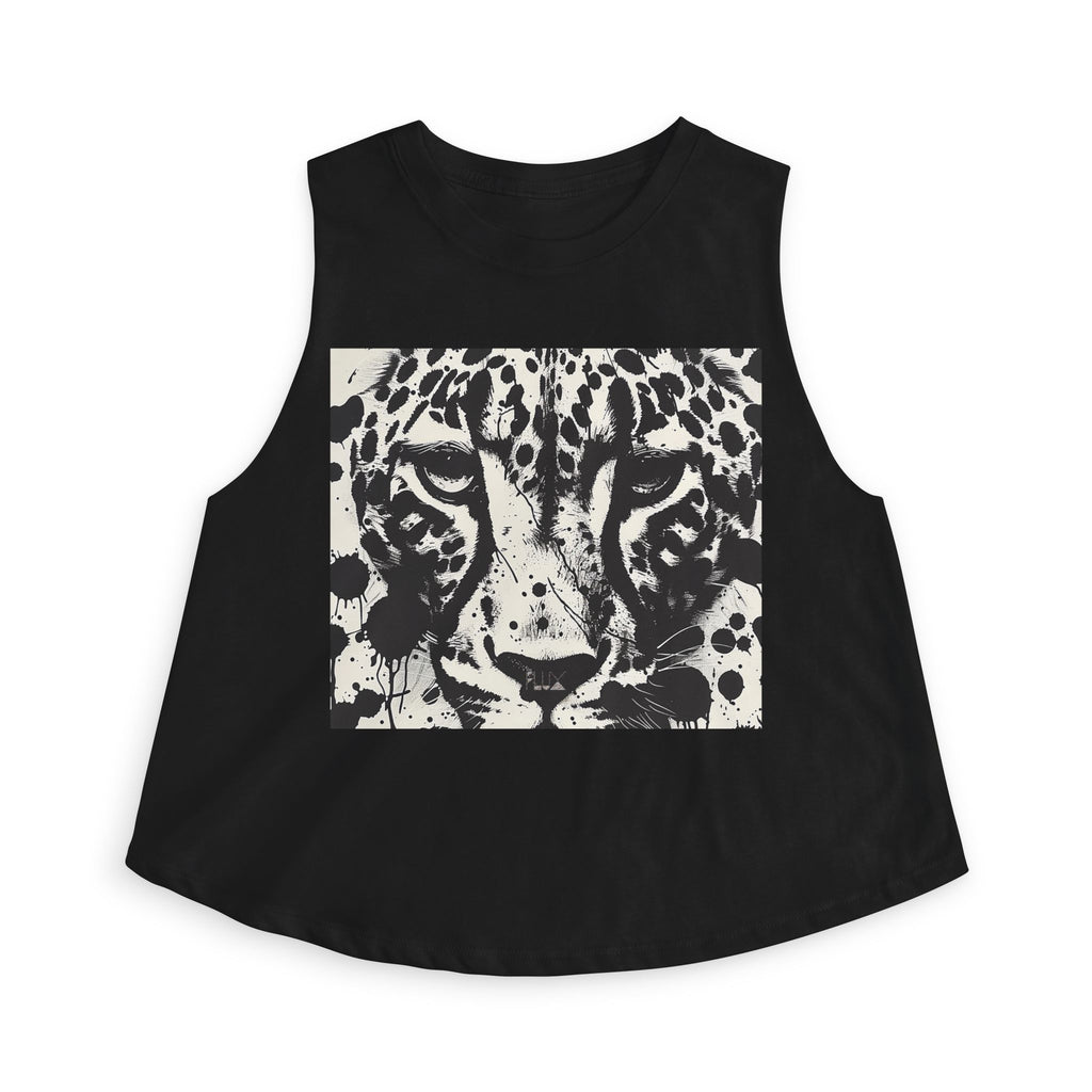 Leopard Face Crop Top — Women's Graphic Animal Print Tank