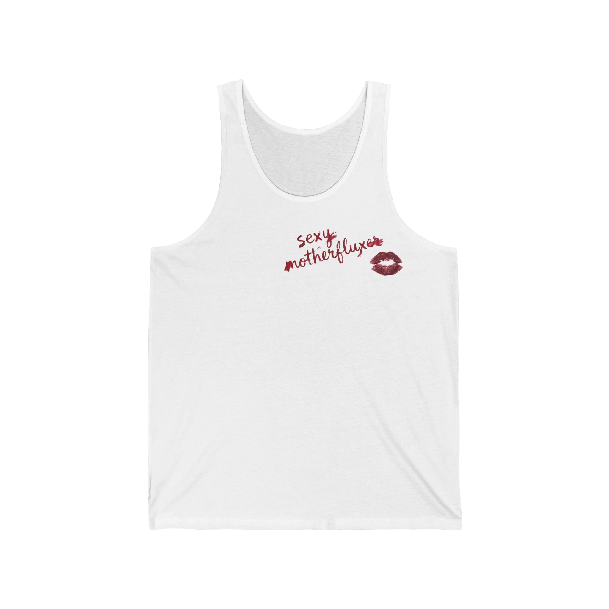 Tank Top — "Sexy Motherfluxer" Kiss Graphic French Chic