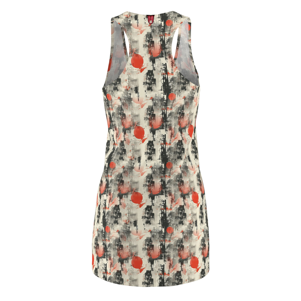 Ink City Japanese Fluxy Racerback Dress — Sumi-e All-Over Print