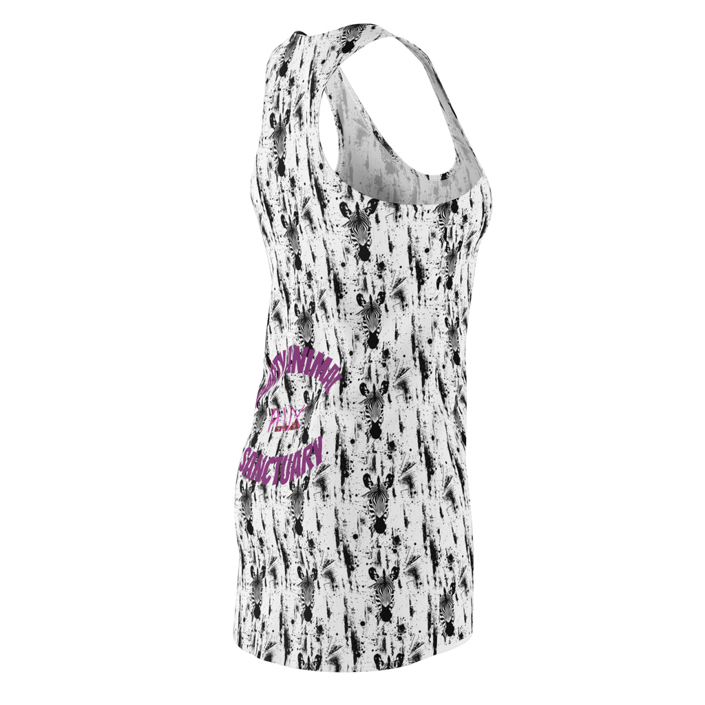PARTY ANIMAL COLLECTION - Zebra Paint-Splash Racerback Dress