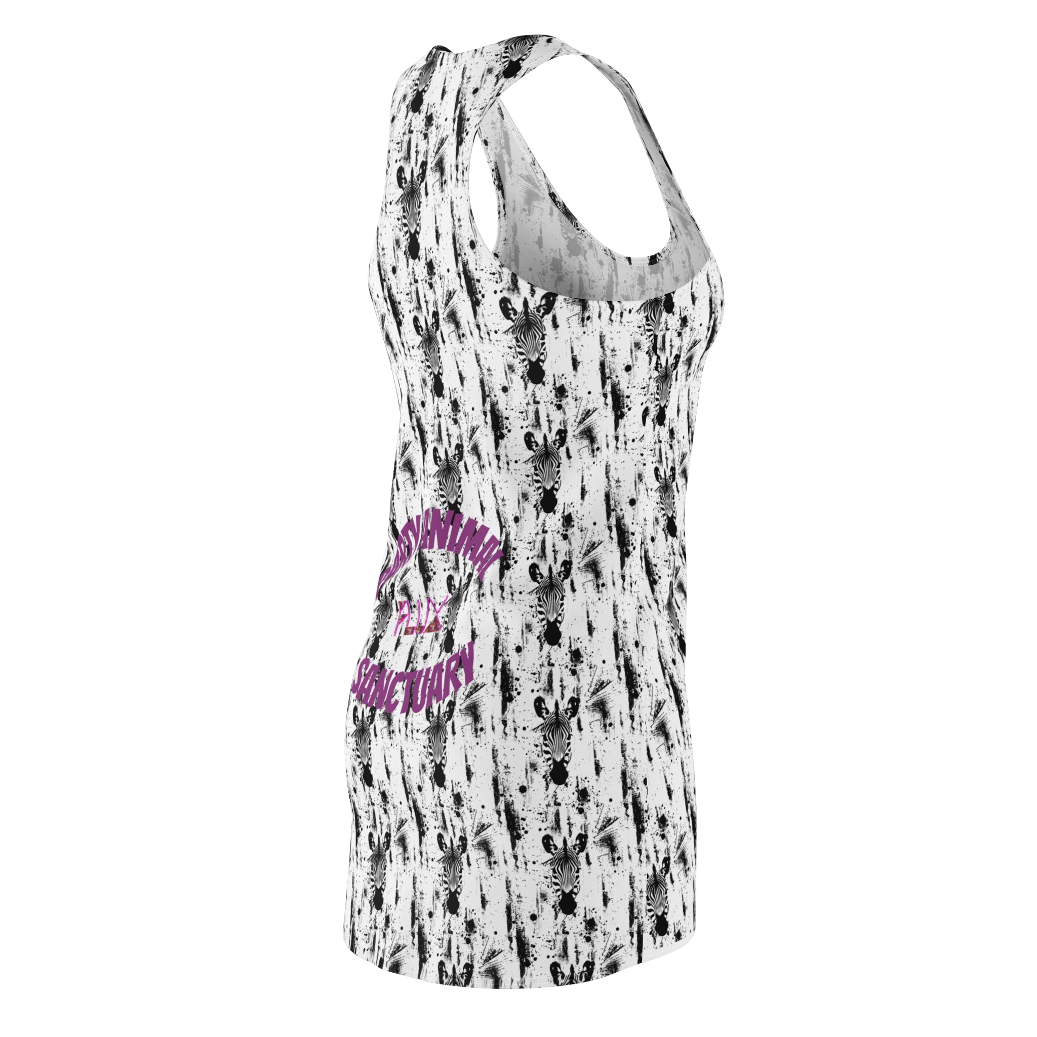 PARTY ANIMAL COLLECTION - Zebra Paint-Splash Racerback Dress