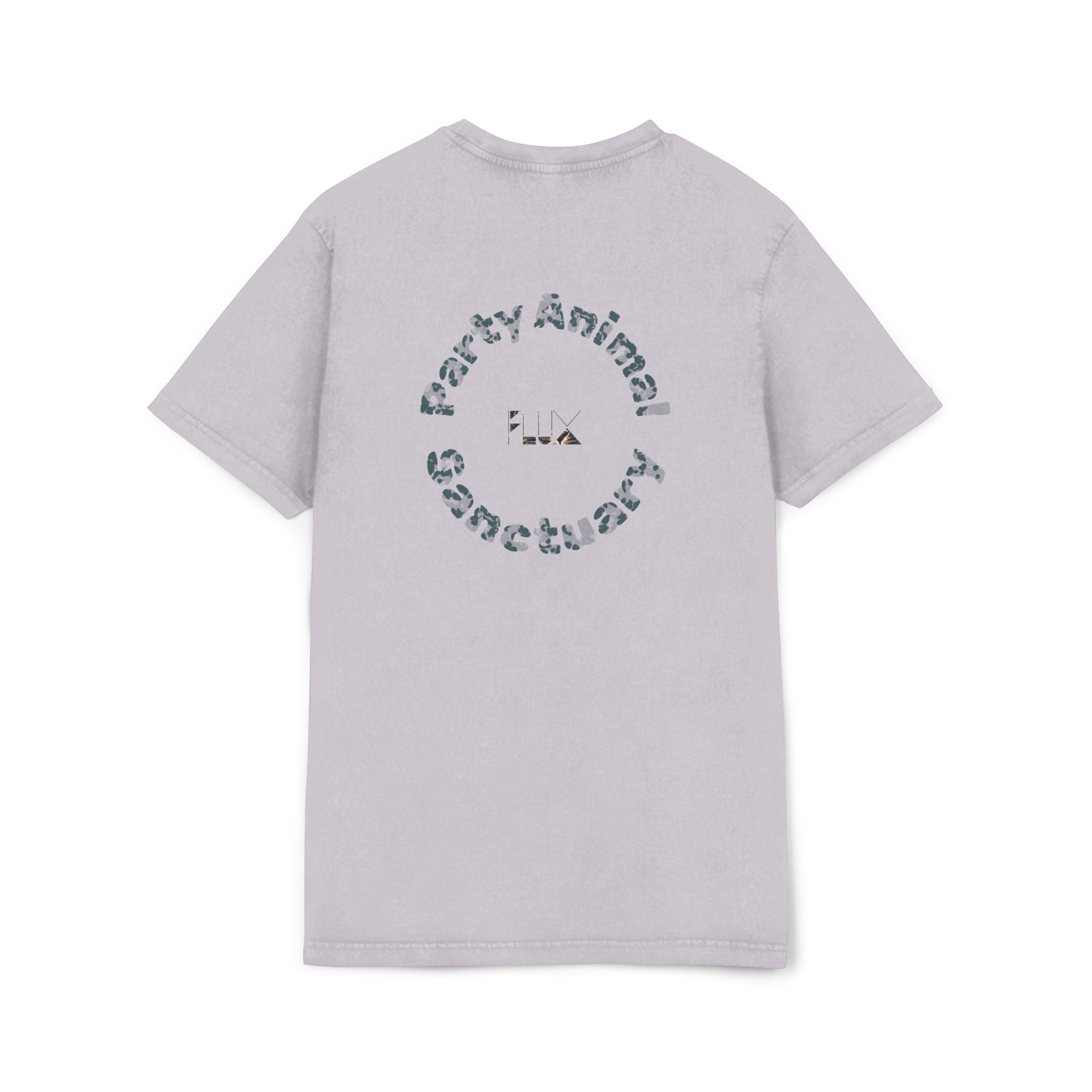 Black Panther Acid-Wash Tee - Yellow Eyes Graphic, 'Party Animal Sanctuary' Backprint