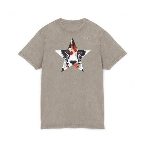Acid Wash Star Leopard Tee — Party Animal Sanctuary Graphic T-Shirt