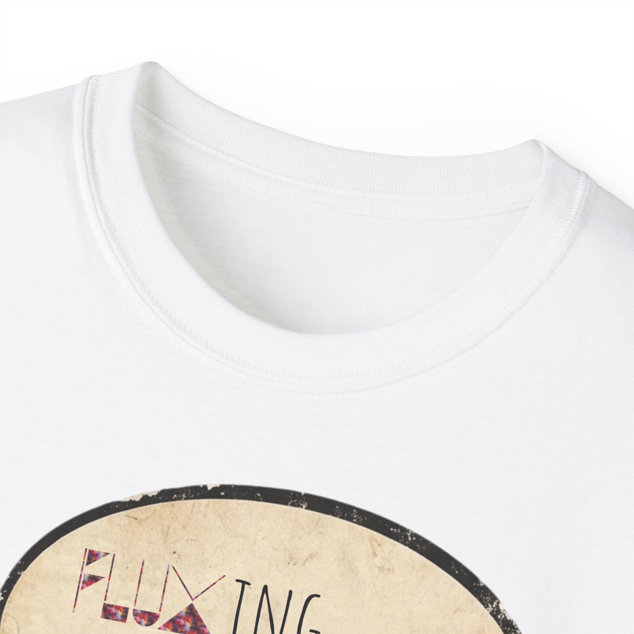 Graphic Tee — 'Fluxing Me Softly' Lip Art T-Shirt (Fluxification Back Print)