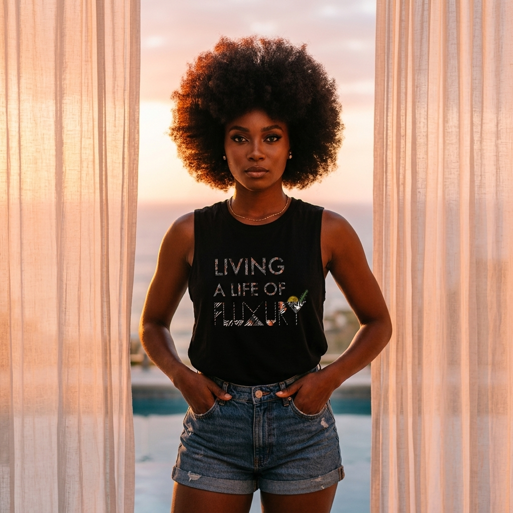 Crop Top — "Living a Life of Luxury" Botanical Zebra Graphic