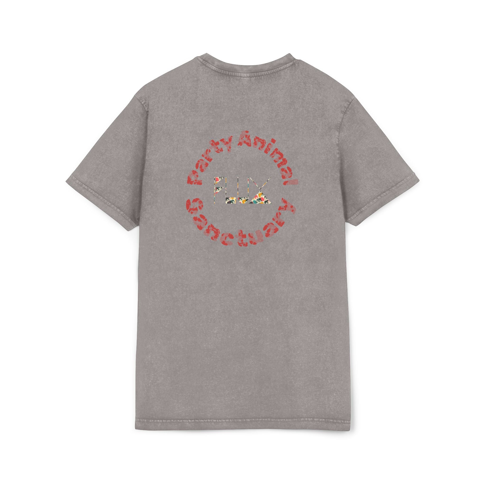 Acid Wash Star Tee : elephant— Vintage Black Graphic T‑Shirt (Party Animal Sanctuary Back Print)