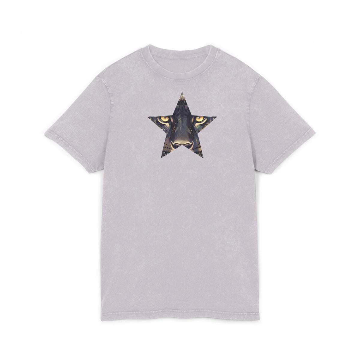 Black Panther Acid-Wash Tee - Yellow Eyes Graphic, 'Party Animal Sanctuary' Backprint