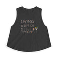 Crop Top — "Living a Life of Luxury" Botanical Zebra Graphic