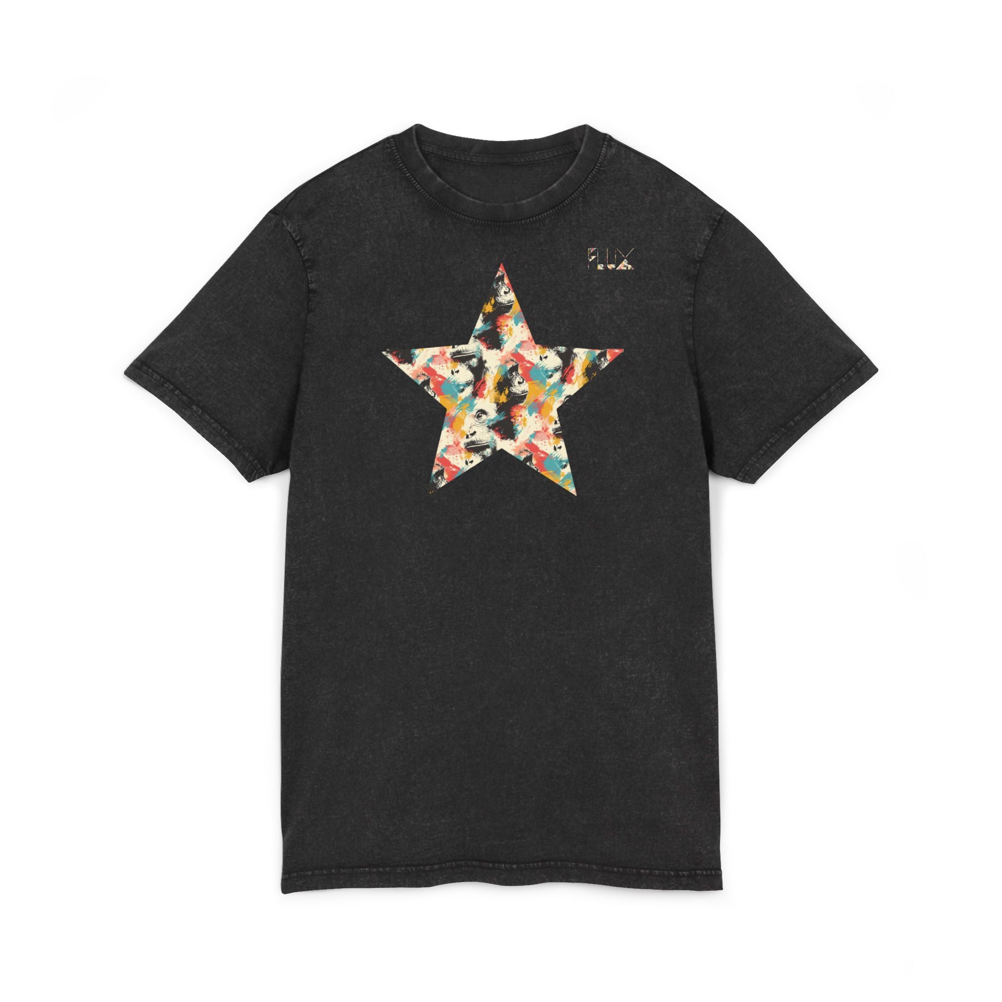 Acid Wash Star Tee — 'Party Animal Sanctuary' Graphic Cotton T-Shirt