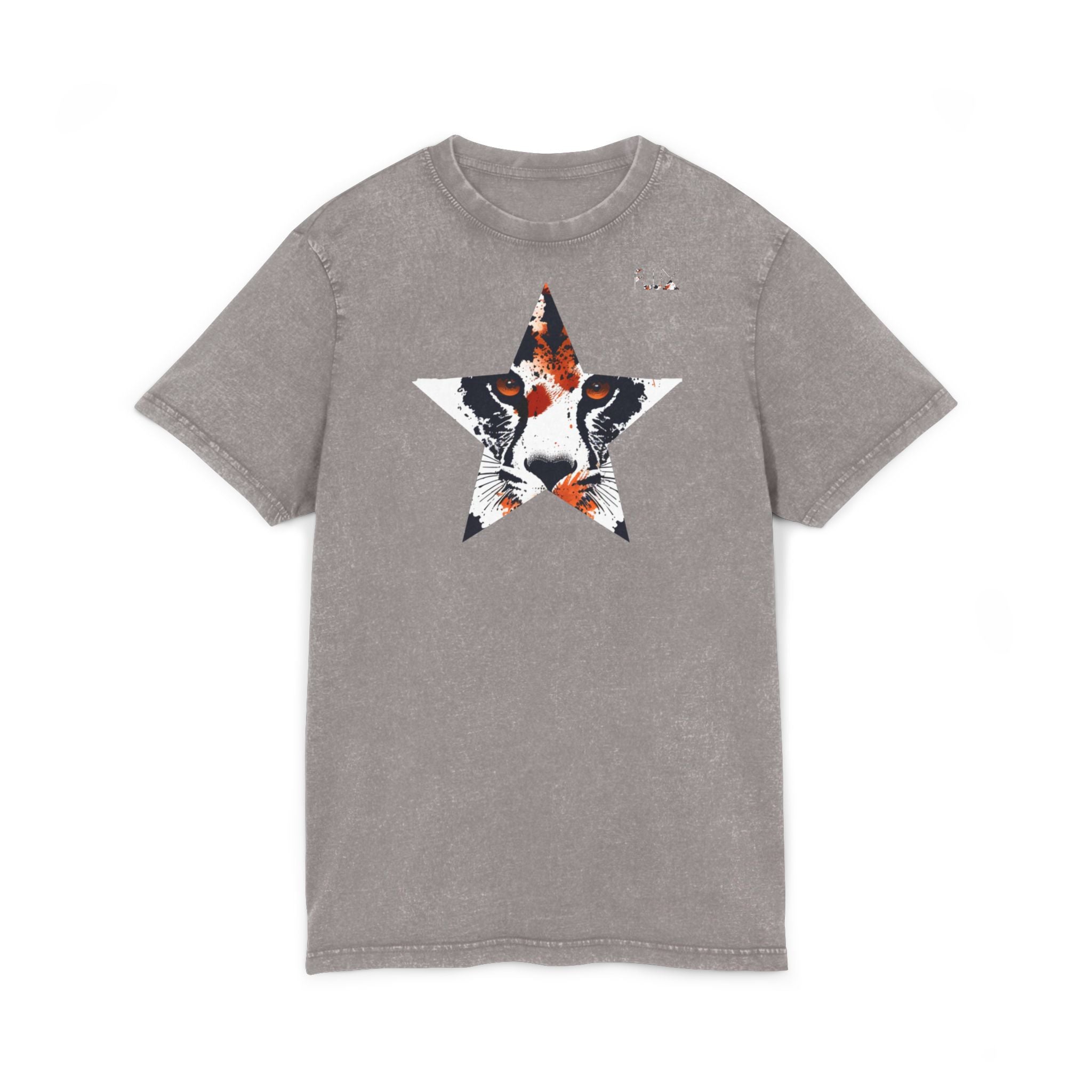 Acid Wash Star Leopard Tee — Party Animal Sanctuary Graphic T-Shirt