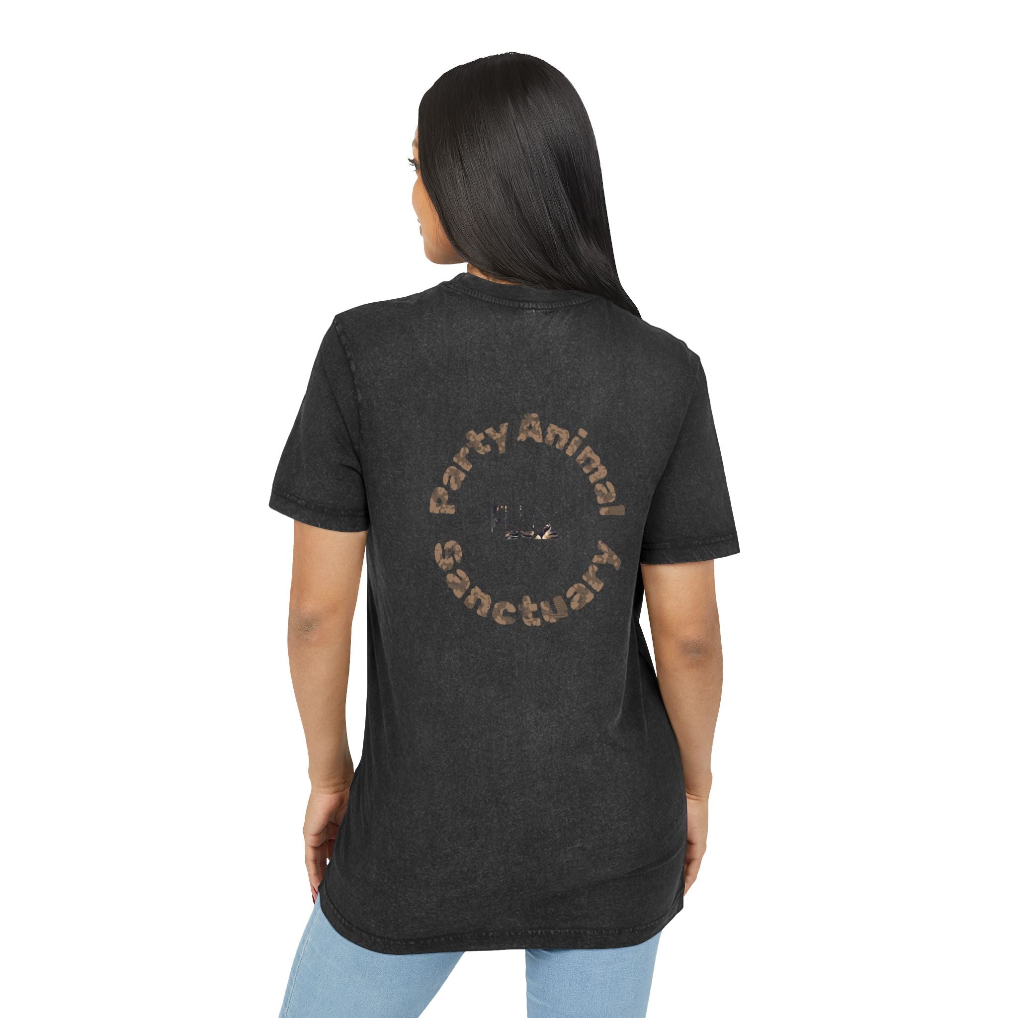 Acid-Wash Panther Tee — 'Party Animal Sanctuary' Vintage Graphic T-Shirt