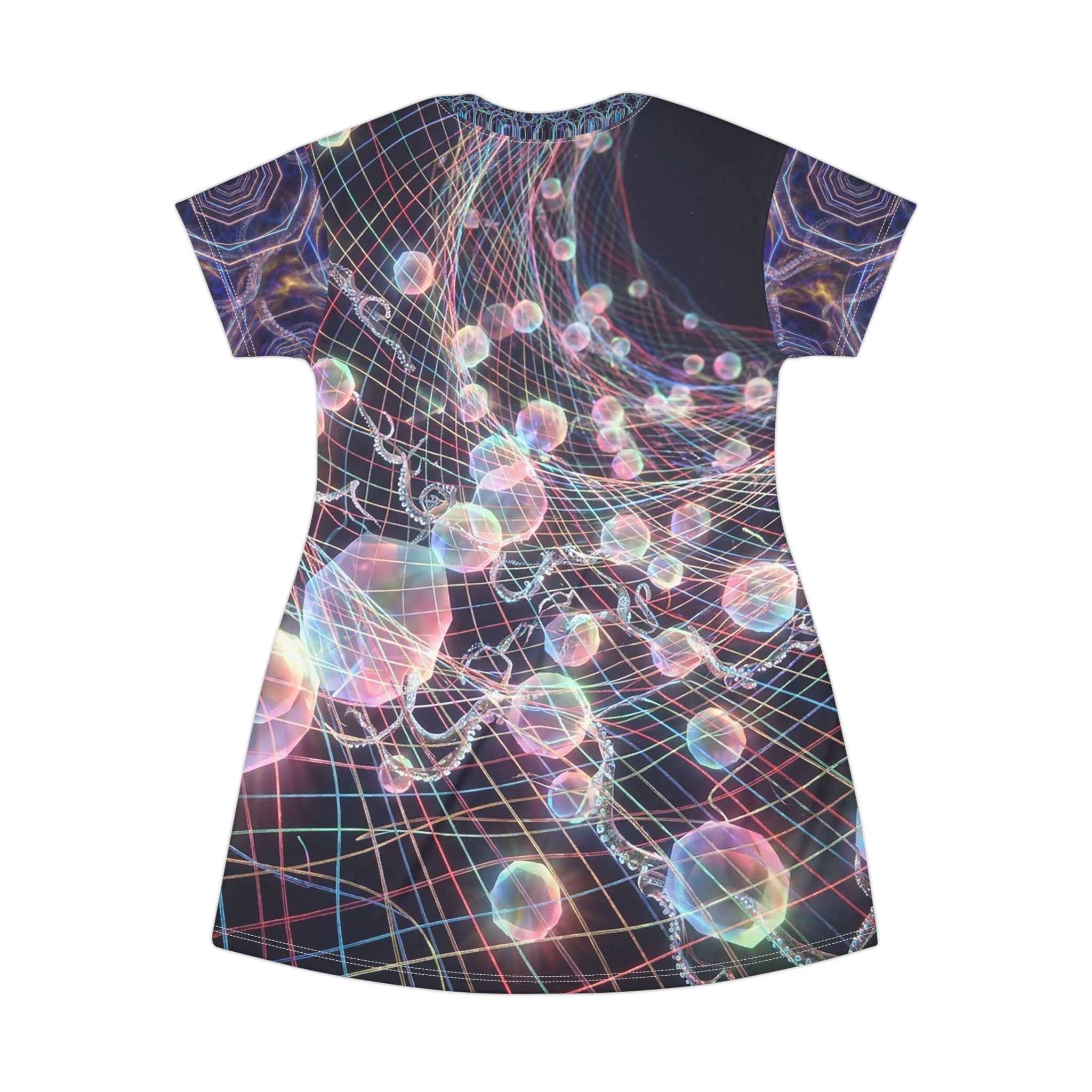 FLUXEDELIC COLLECTION - Psychedelic Bubble Grid T-Shirt Dress