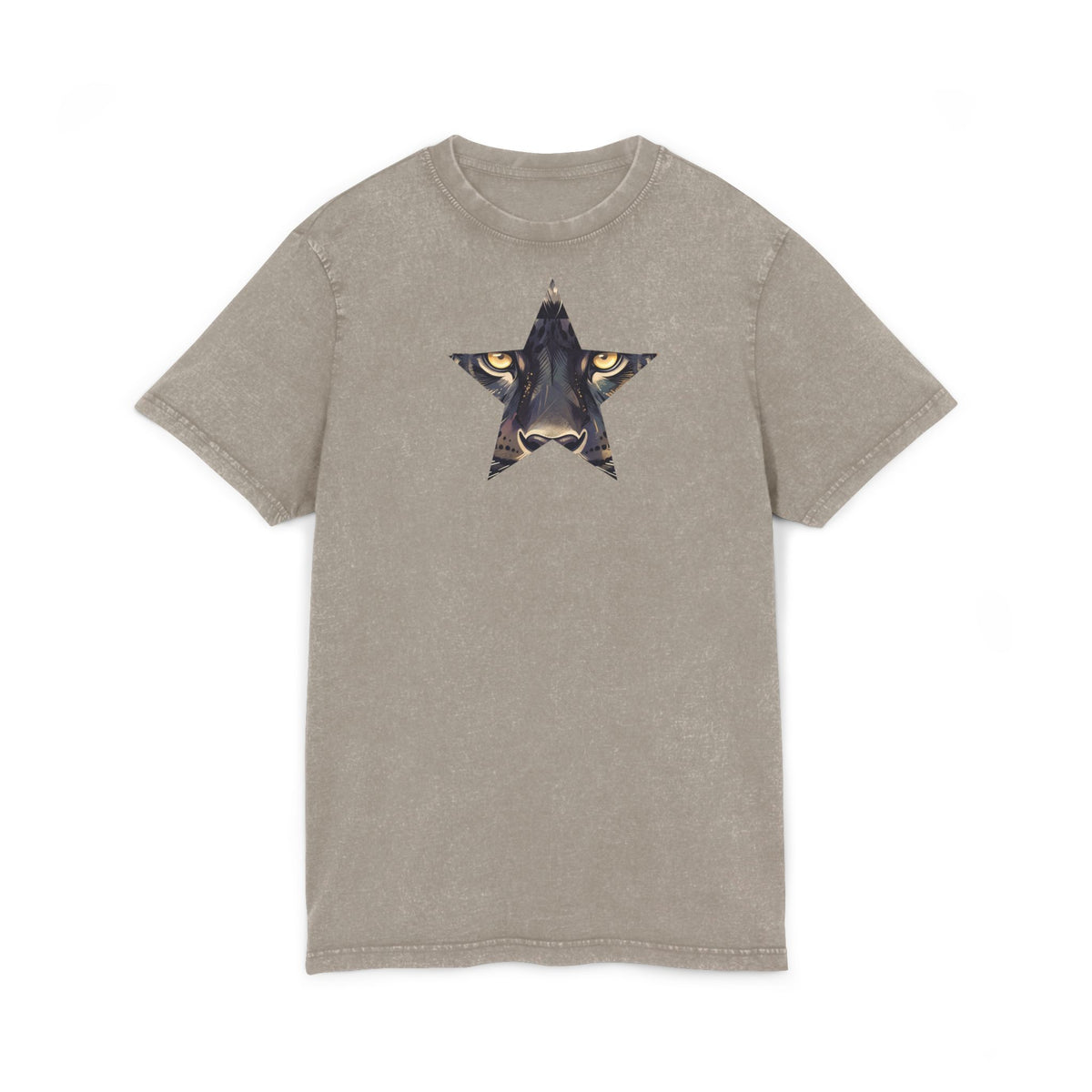 Black Panther Acid-Wash Tee - Yellow Eyes Graphic, 'Party Animal Sanctuary' Backprint