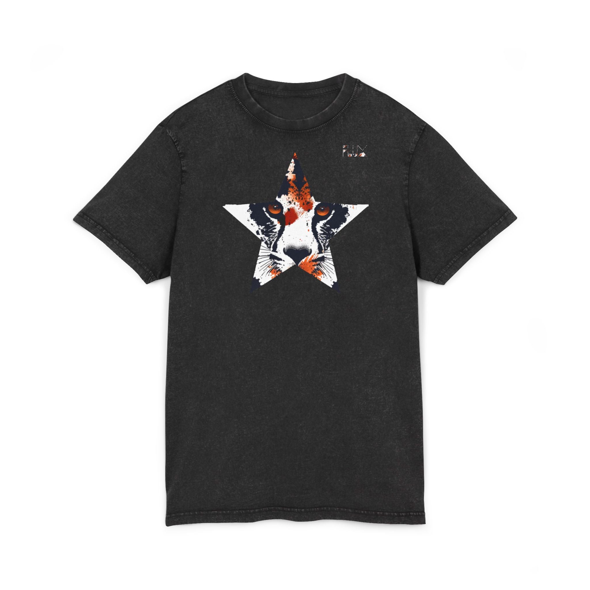 Acid Wash Star Leopard Tee — Party Animal Sanctuary Graphic T-Shirt