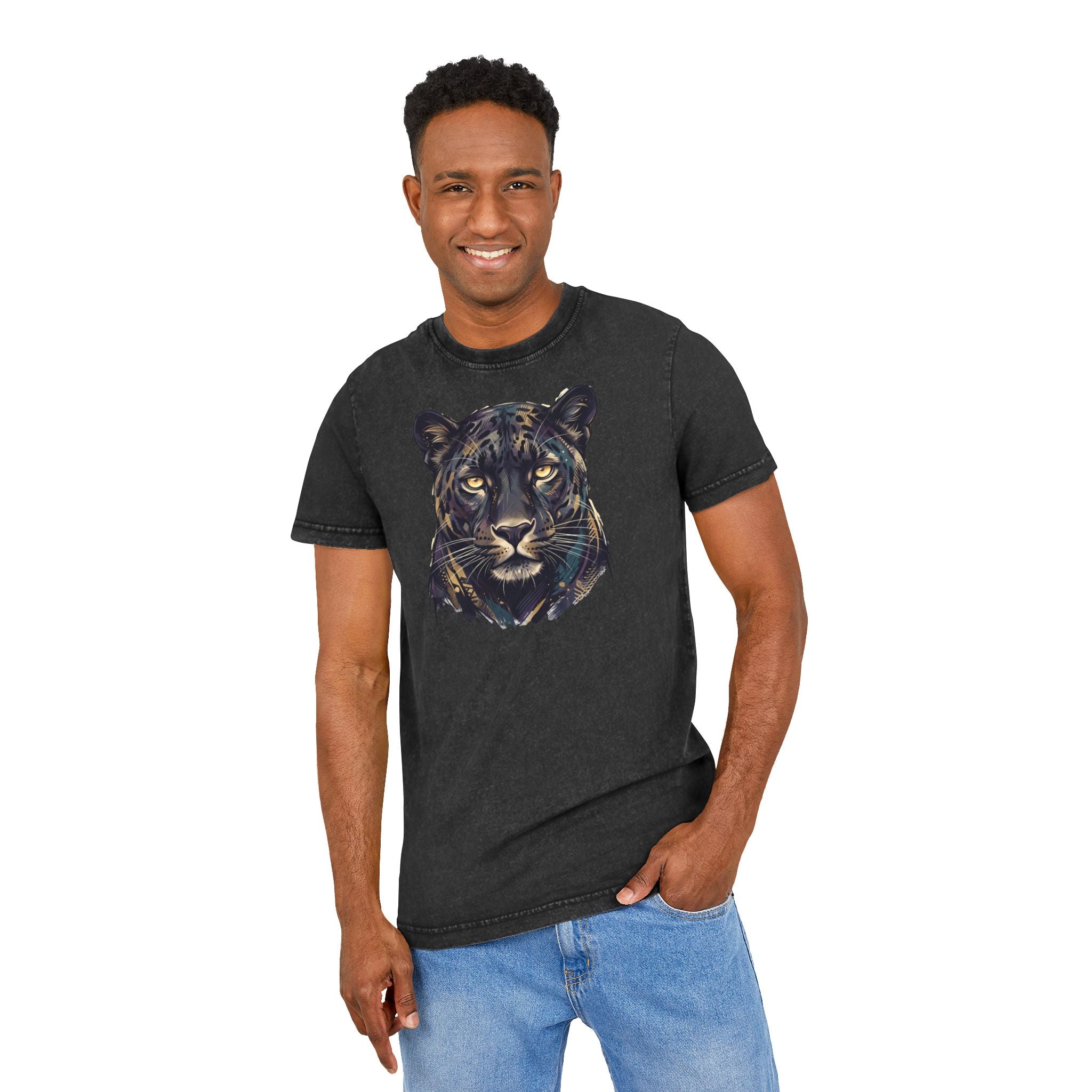 Acid-Wash Panther Tee — 'Party Animal Sanctuary' Vintage Graphic T-Shirt