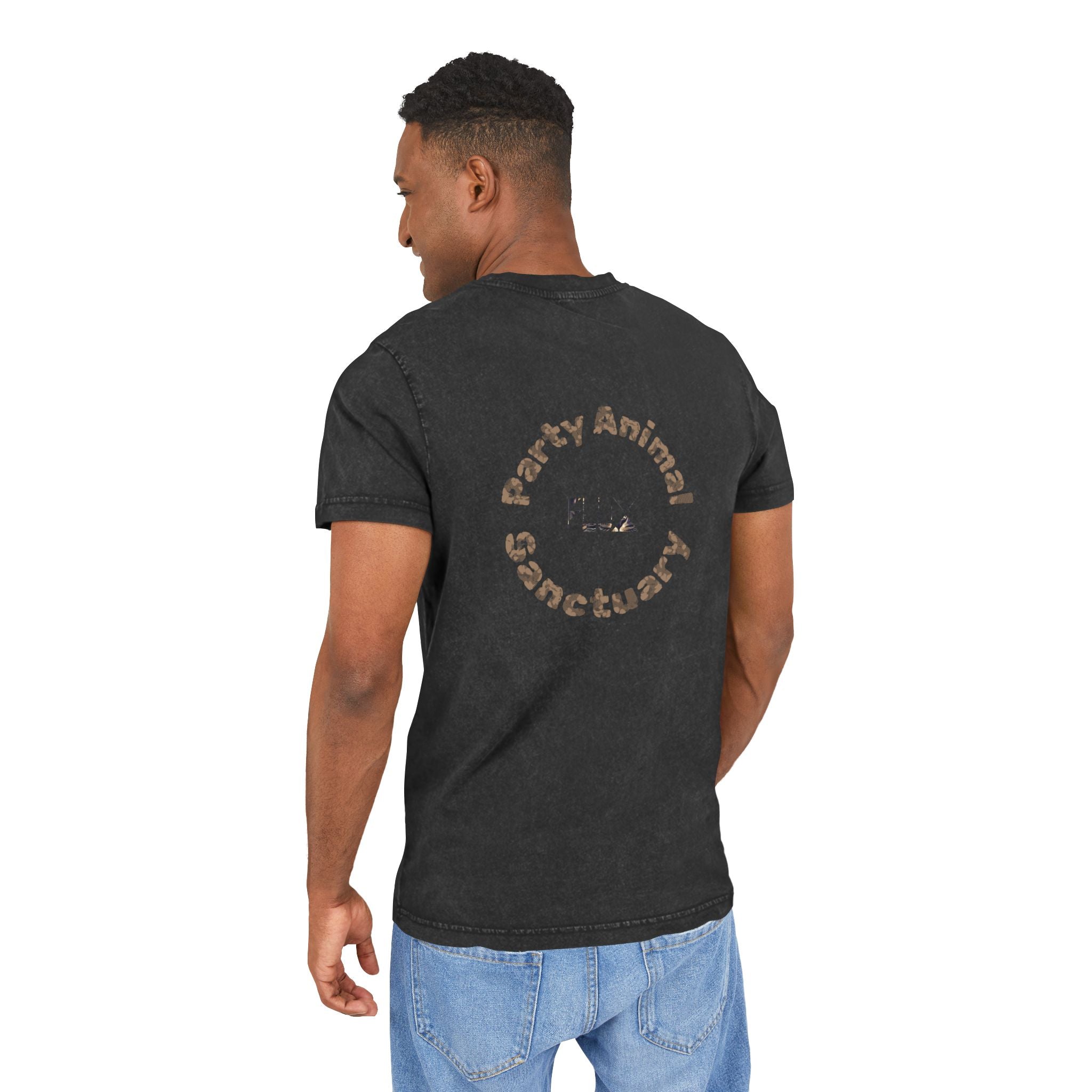 Acid-Wash Panther Tee — 'Party Animal Sanctuary' Vintage Graphic T-Shirt
