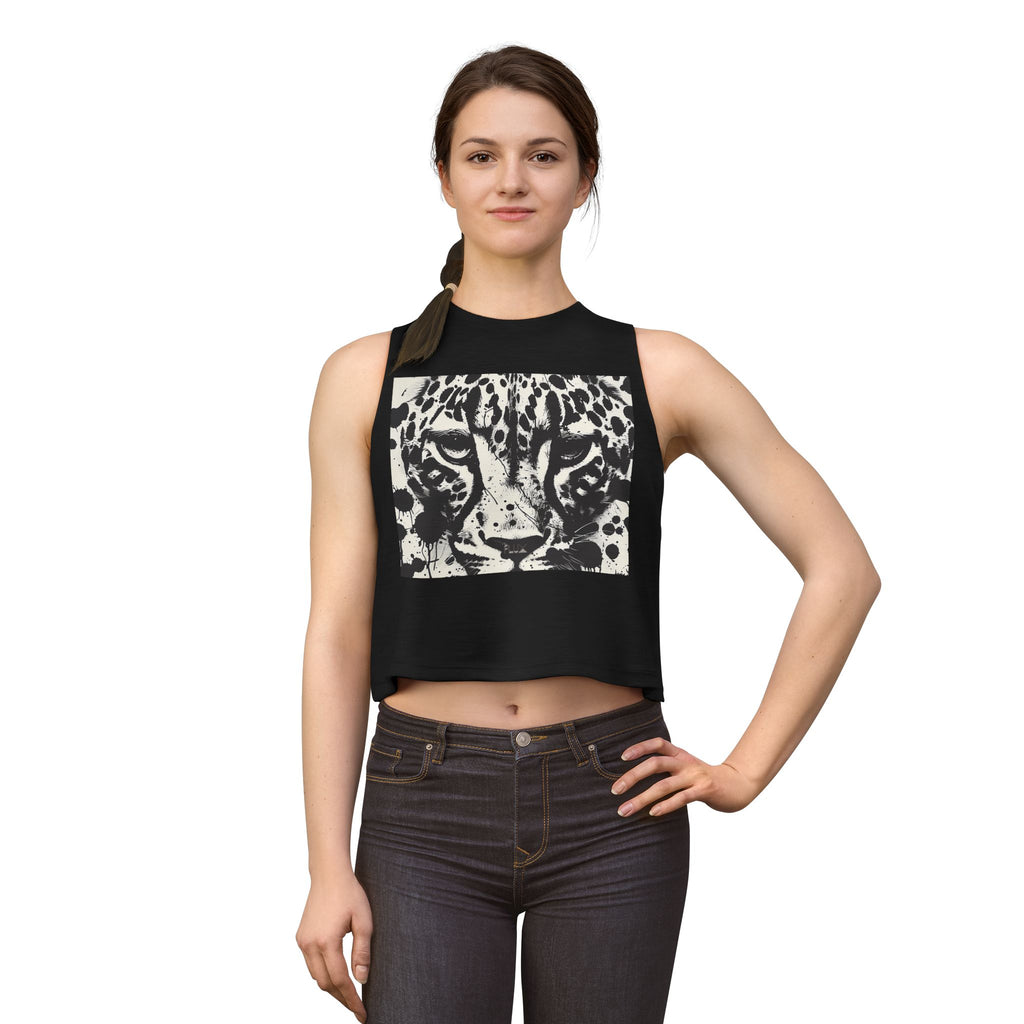 Leopard Face Crop Top — Women's Graphic Animal Print Tank