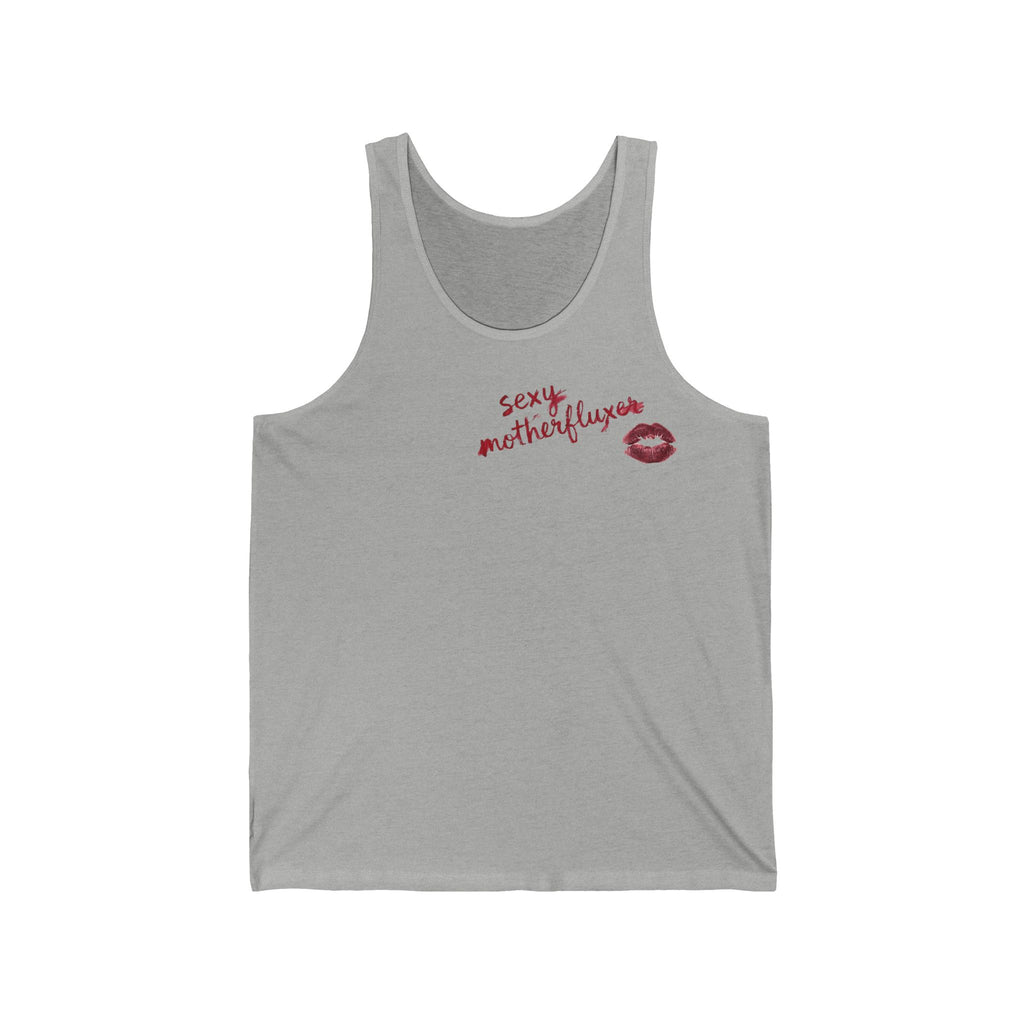 Tank Top — "Sexy Motherfluxer" Kiss Graphic French Chic