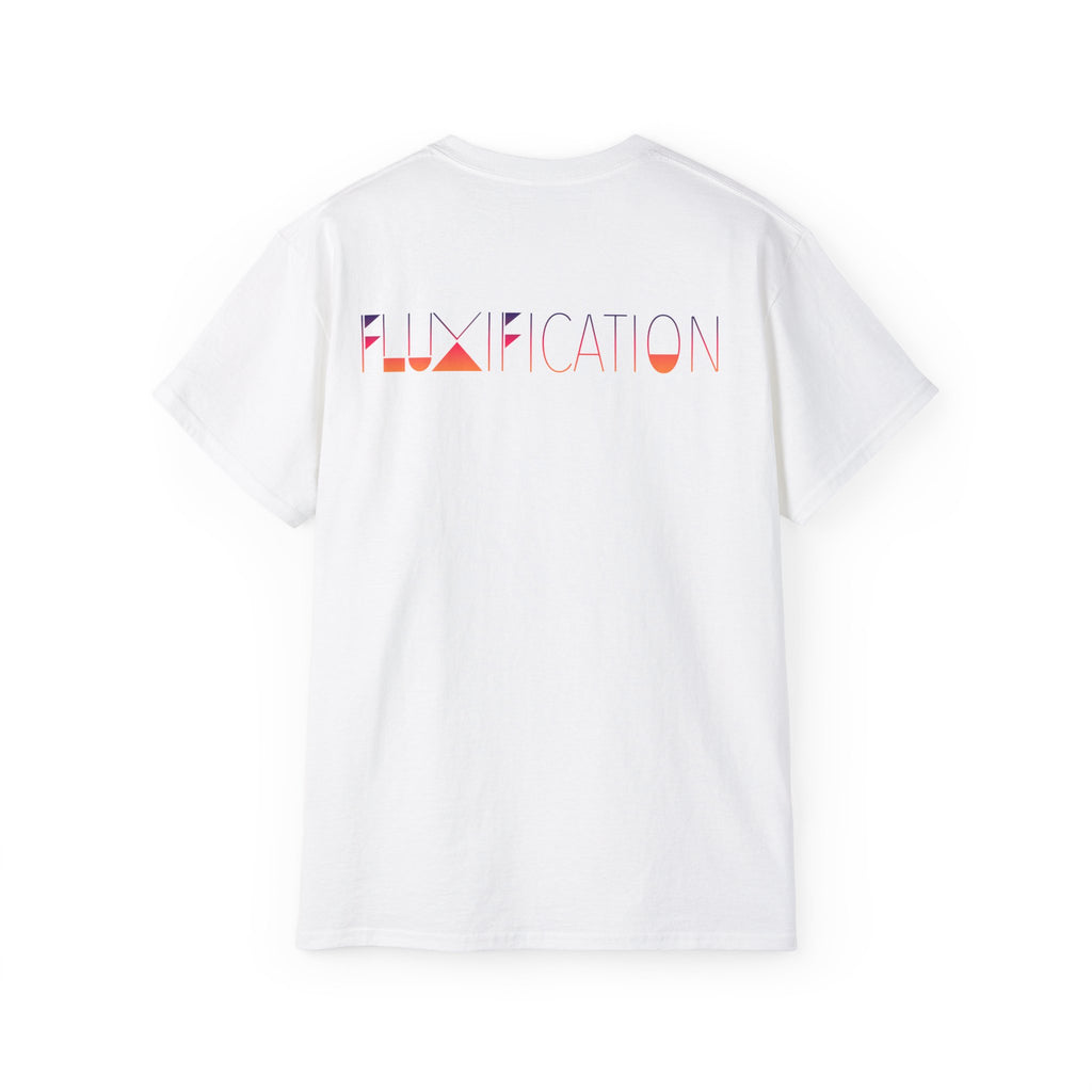 Graphic Tee — 'Fluxing Me Softly' Lip Art T-Shirt (Fluxification Back Print)