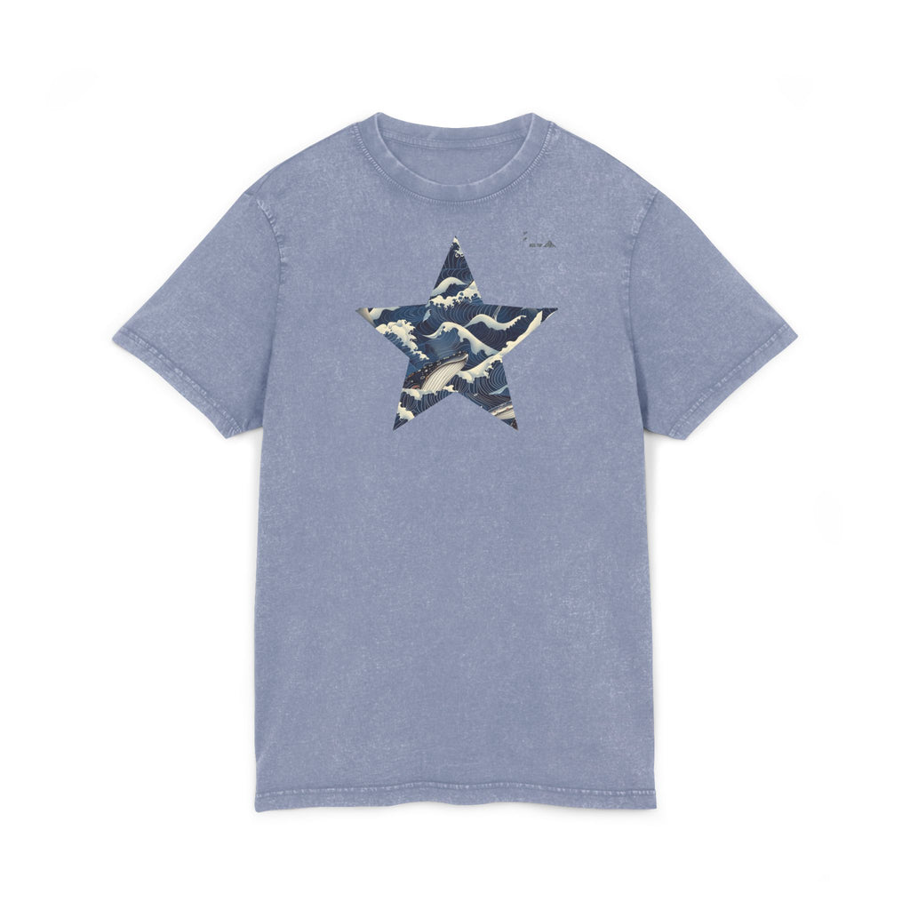 Acid-Wash Star Tee: Whale — 'Party Animal Sanctuary' Graphic Crewneck