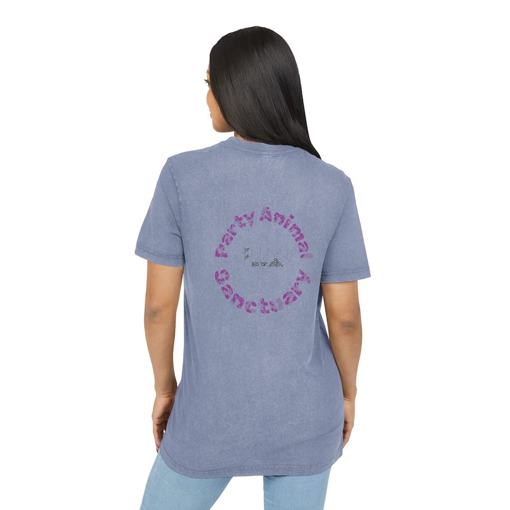 Acid-Wash Star Tee: Whale — 'Party Animal Sanctuary' Graphic Crewneck