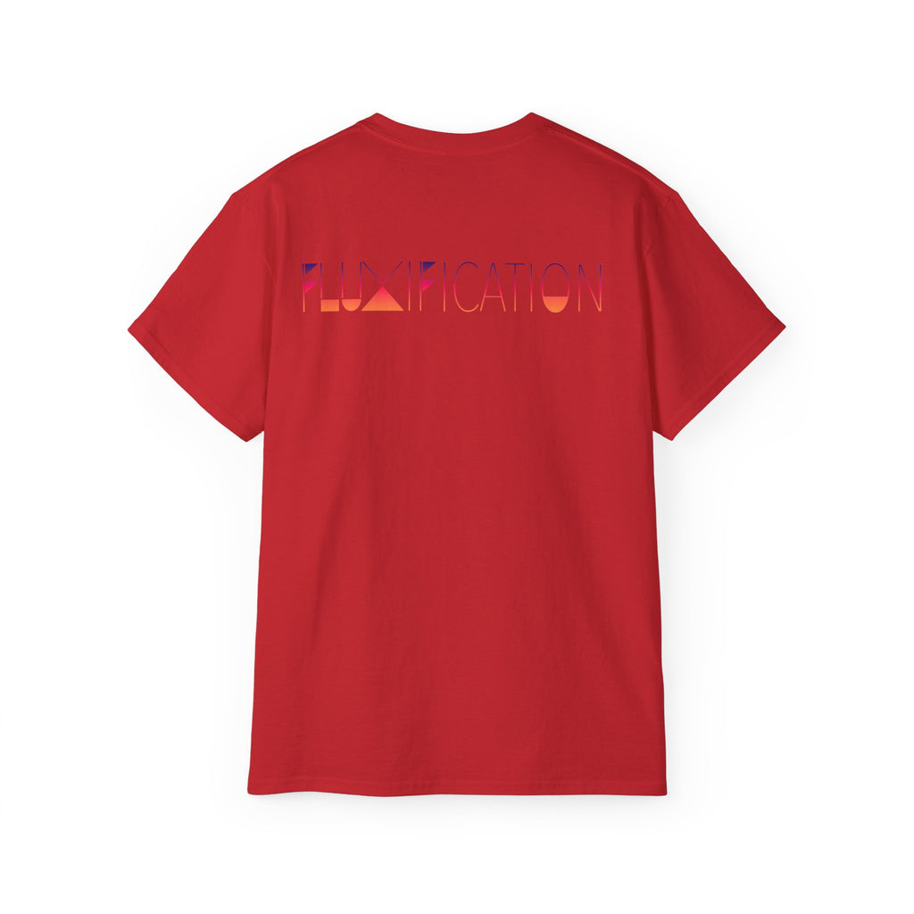 Graphic Tee — 'Fluxing Me Softly' Lip Art T-Shirt (Fluxification Back Print)