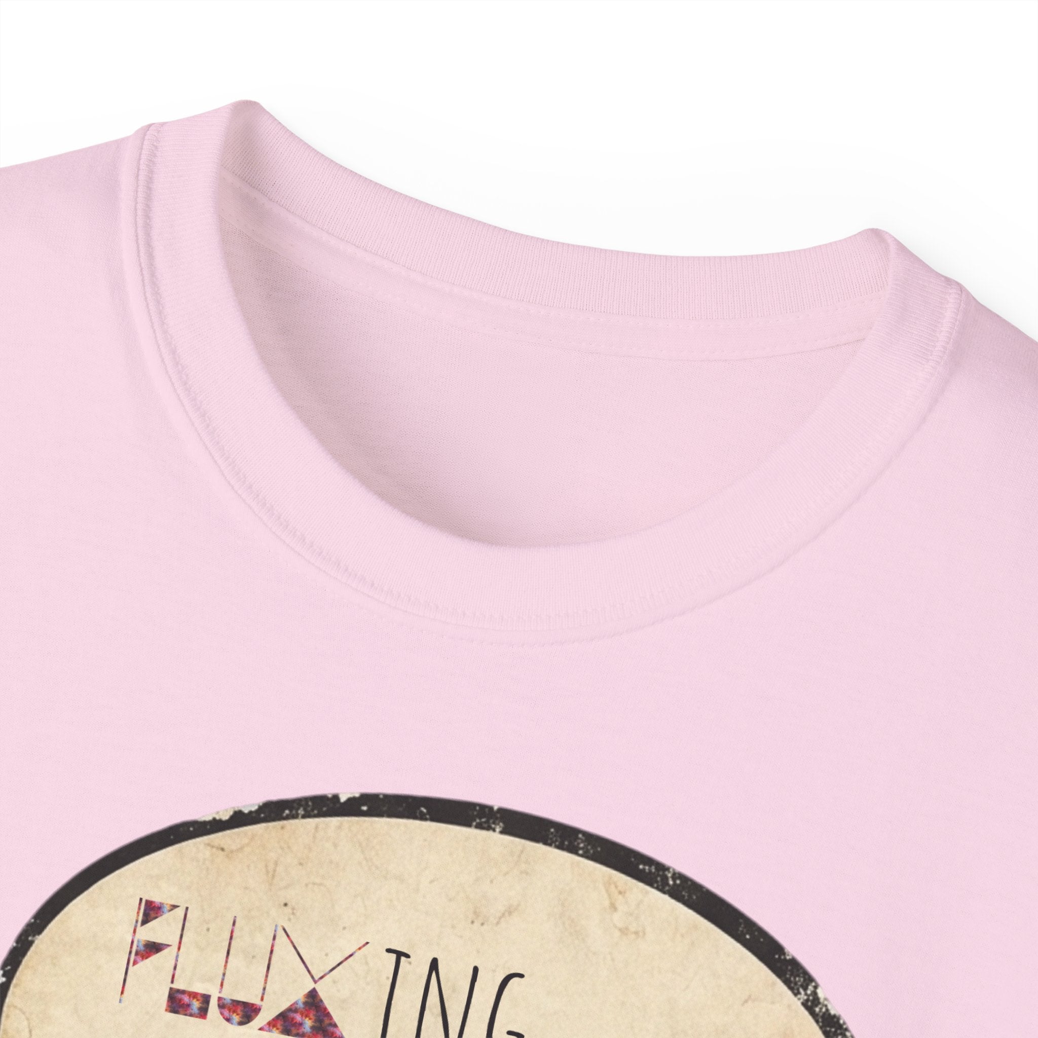 Graphic Tee — 'Fluxing Me Softly' Lip Art T-Shirt (Fluxification Back Print)
