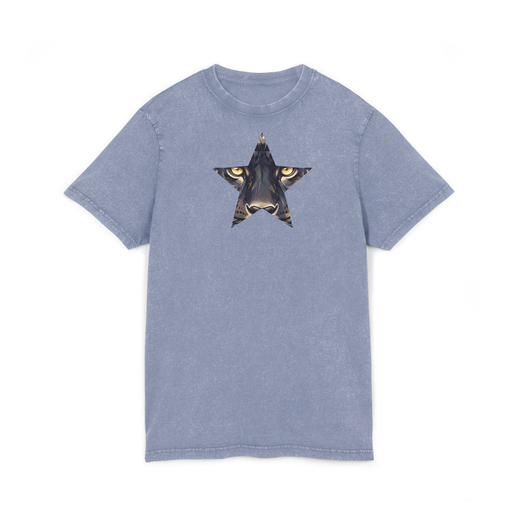 Black Panther Acid-Wash Tee - Yellow Eyes Graphic, 'Party Animal Sanctuary' Backprint