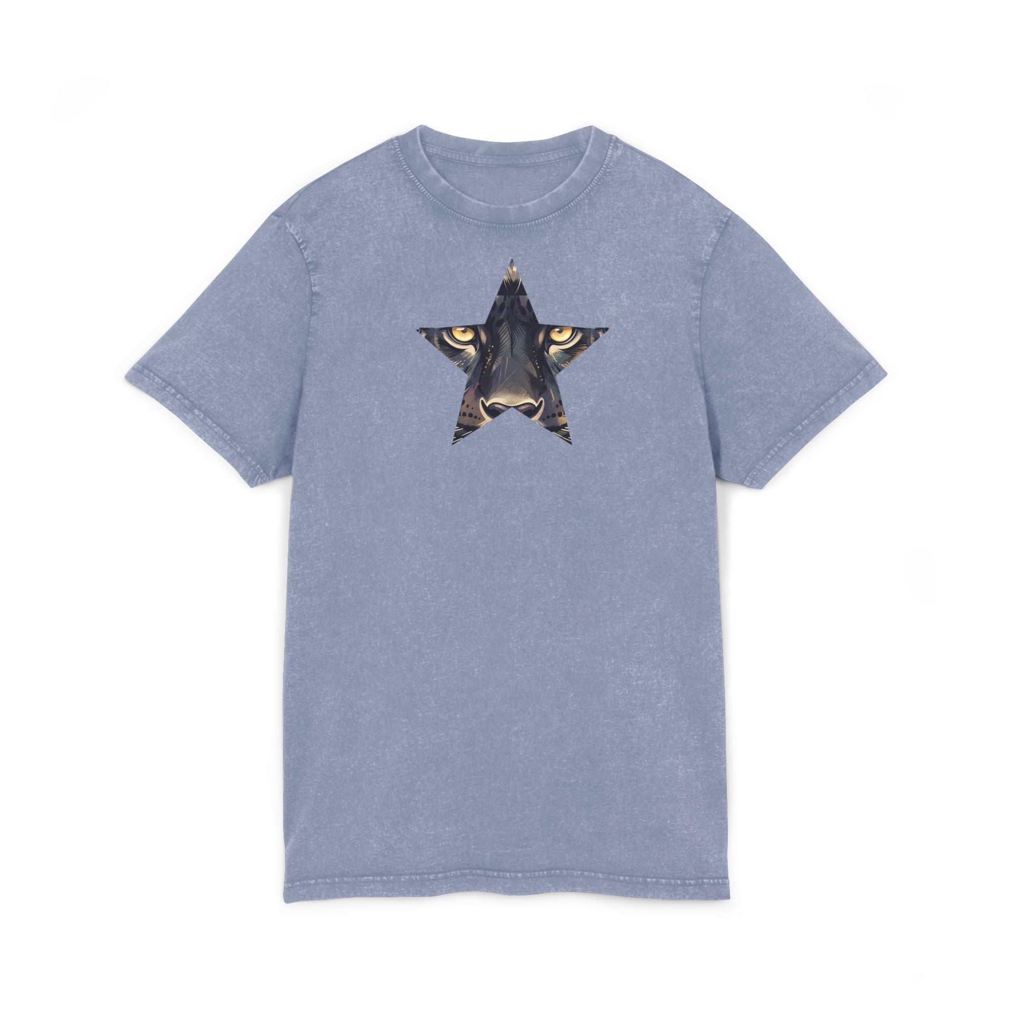 Black Panther Acid-Wash Tee - Yellow Eyes Graphic, 'Party Animal Sanctuary' Backprint